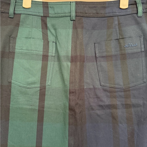 Beautiful Green and Blue Plaid Pencil Skirt with piping size large / 10/12 - Picture 11 of 12